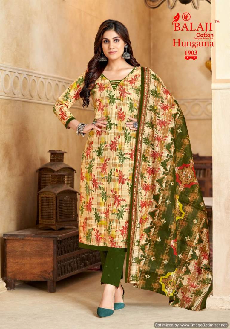 Hungama Vol 19 By Balaji Daily Wear Premium Cotton Dress Material Wholesale Shop In Surat
